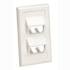 Faceplate, 4 Port, Classic, Sloped, Whit