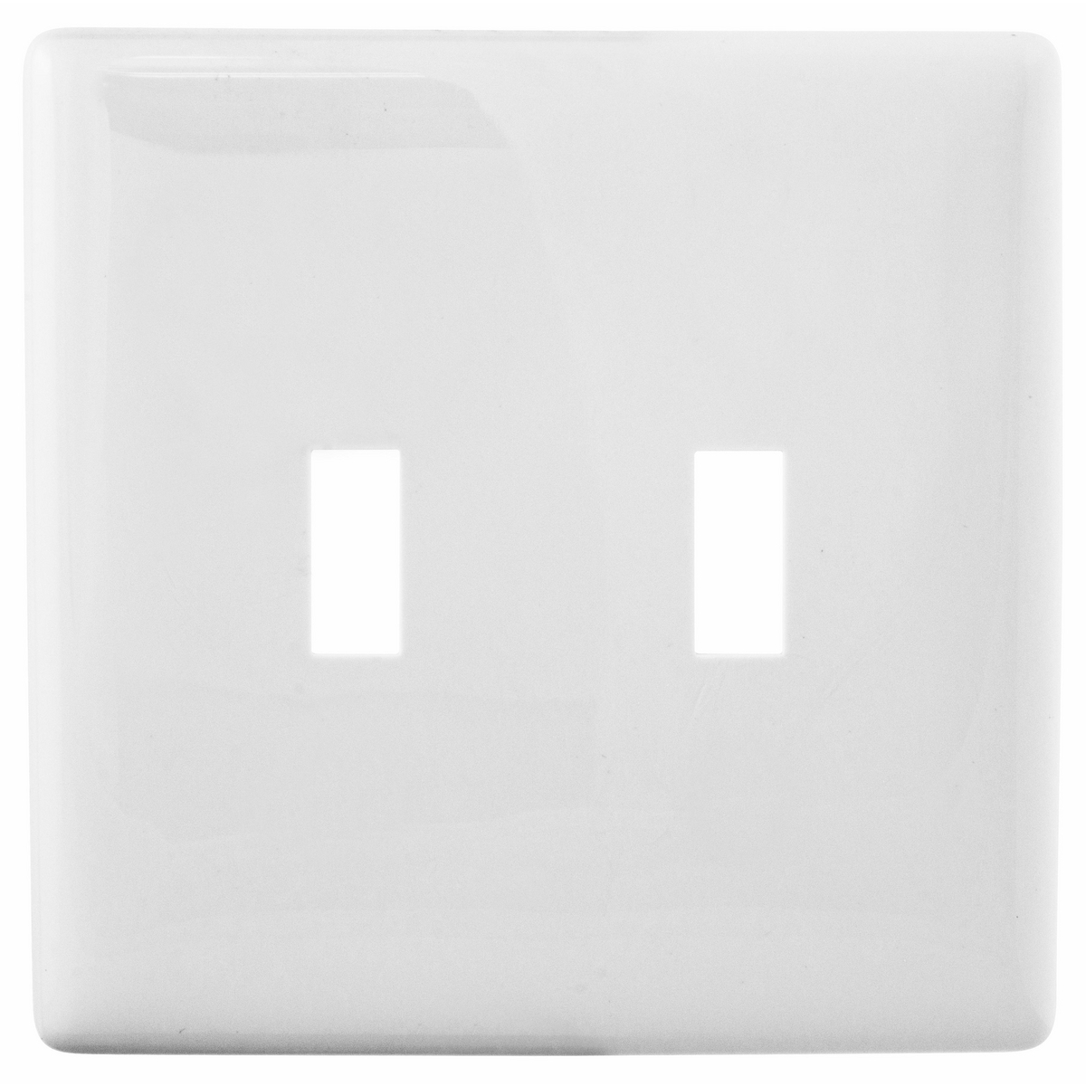 Wallplates and Box Covers, Wallplates, Thermoplastic, 2-Gang, 2) Toggle Openings, White