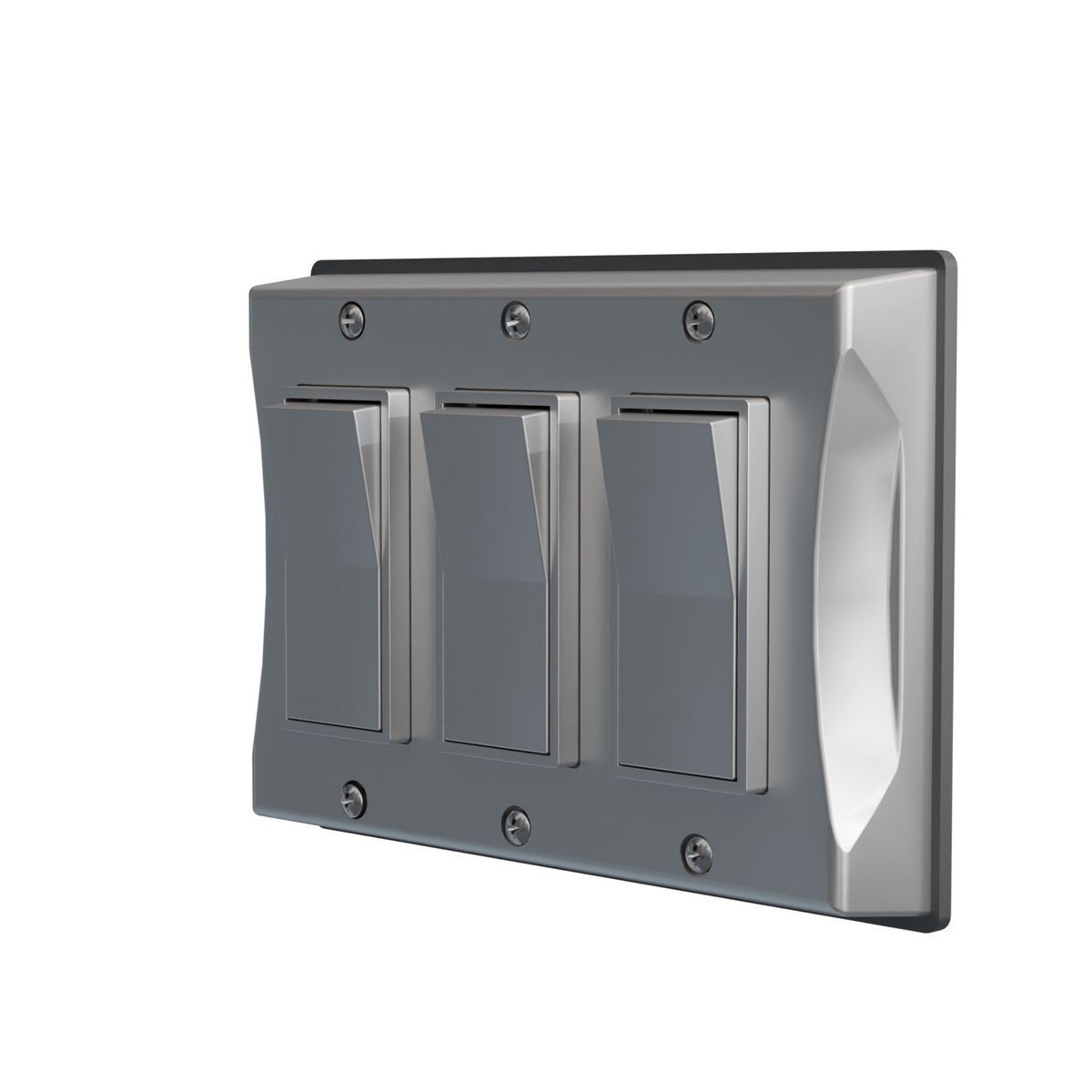 3-Gang Weatherproof Cover, Vertical, Decorator, Gray, Shrink