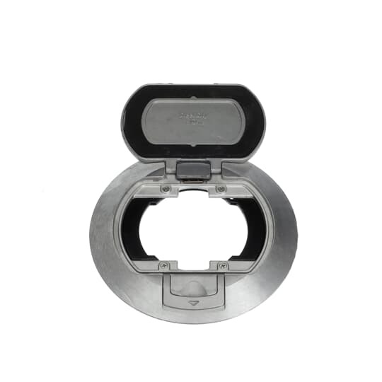 Poke-Through Cover, 7-1/2 Inch Diameter, Brushed Aluminum