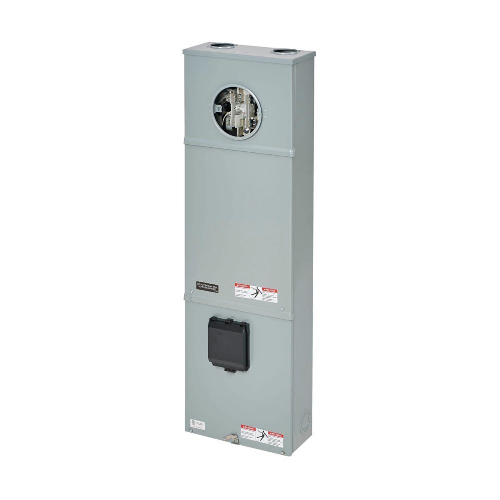 227 MTBH MS15 Meter Breakers, 100 Amp, Test Block Ringed, 3R, ANSI 61 Gray Painted, 022 kAIC, #14-2/0, Main Circuit Breaker, Galvanized Steel, Surface Mount, 7 Jaw, 1 Position, 3 Phase, 4 Wire, 480V Breaker