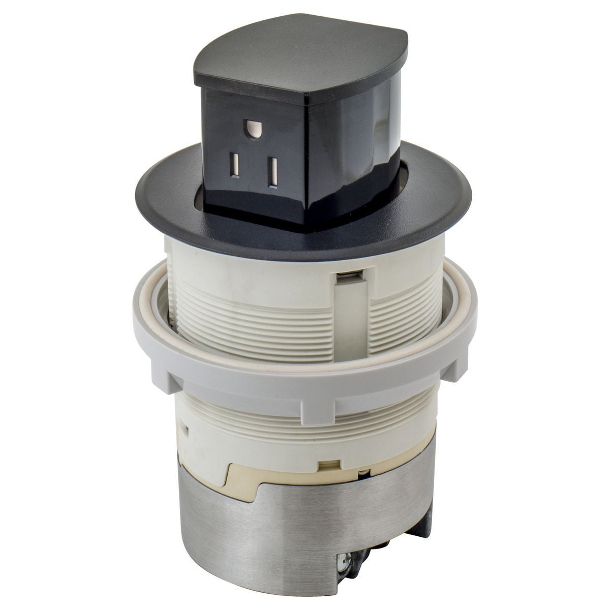 15A Kitchen Counter Receptacle, Surface Mount, Black