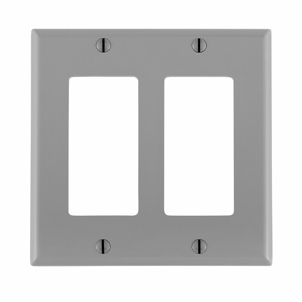 2-Gang Decora/GFCI Device Decora Wallplate, Standard Size, Gray