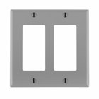 2-Gang Decora/GFCI Device Decora Wallplate, Standard Size, Gray
