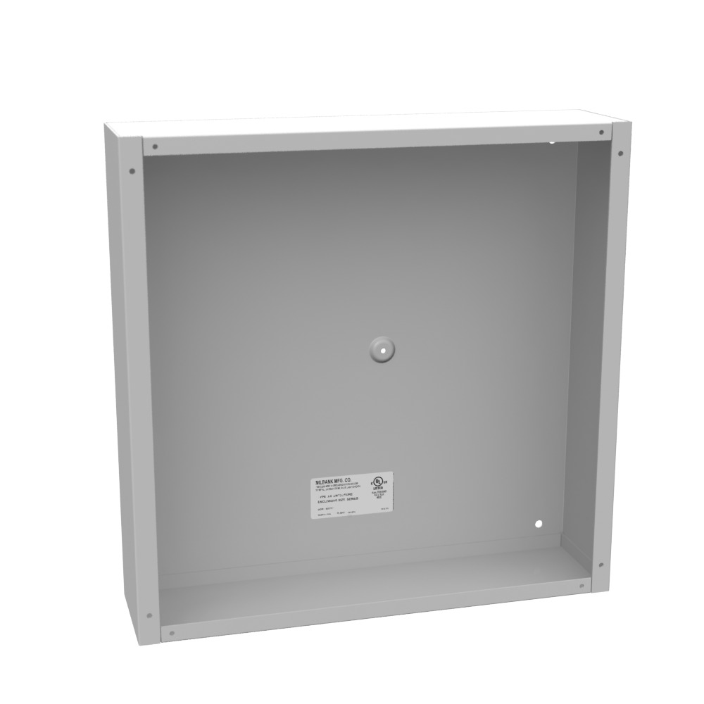 16x4x16 Screw Cover Type 1 UL Listed Steel No Knockouts ANSI 61 Gray Cover with Teardrop Slots Mounting Holes in Back