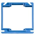 Two-Gang Blank Box Cover, Volume 6.1 Cubic Inches, 4 Inches Square, Raised 1/2 Inch, Color Blue, Material Non-Metallic