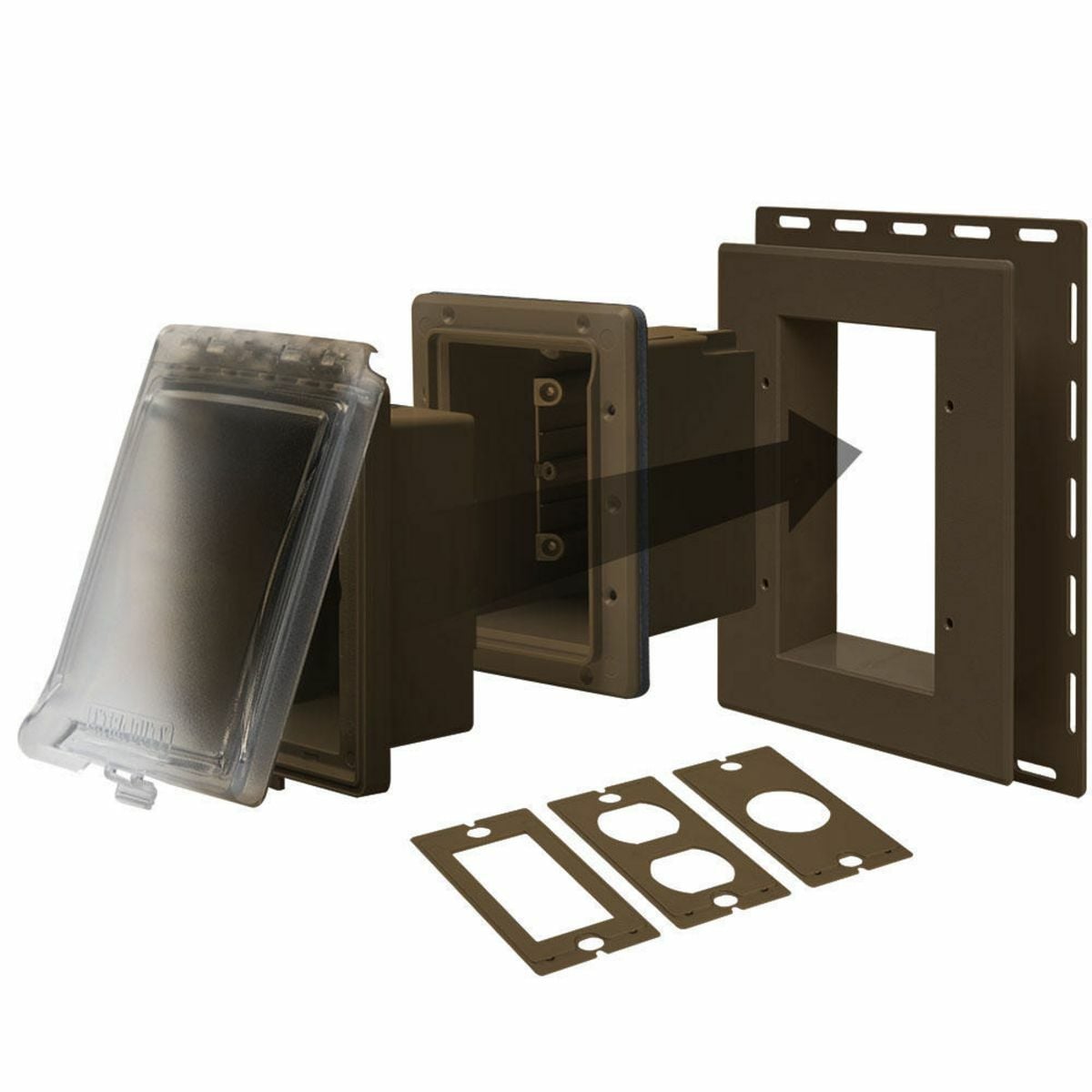 Recessed In-Use EXTRA DUTY Weatherproof Cover, Bronze
