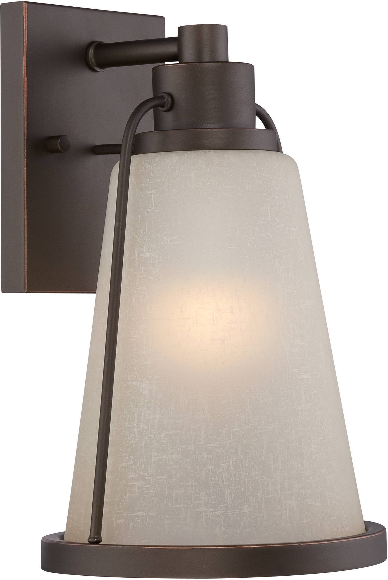 TOLLAND - LED OUTDOOR SMALL WALL WITH CHAMPAGNE LINEN GLASS