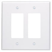 2-Gang Decora/GFCI Device Decora Wallplate, Oversized, Thermoset, Device Mount, Ivory