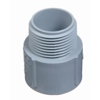 Male Terminal Adapter, Size 1/2 Inch, Length 1.310 Inches, Outer Diameter 1.042 Inches, Material PVC, Color Gray, For use with Schedule 40 and 80 Conduit, Pack of 200