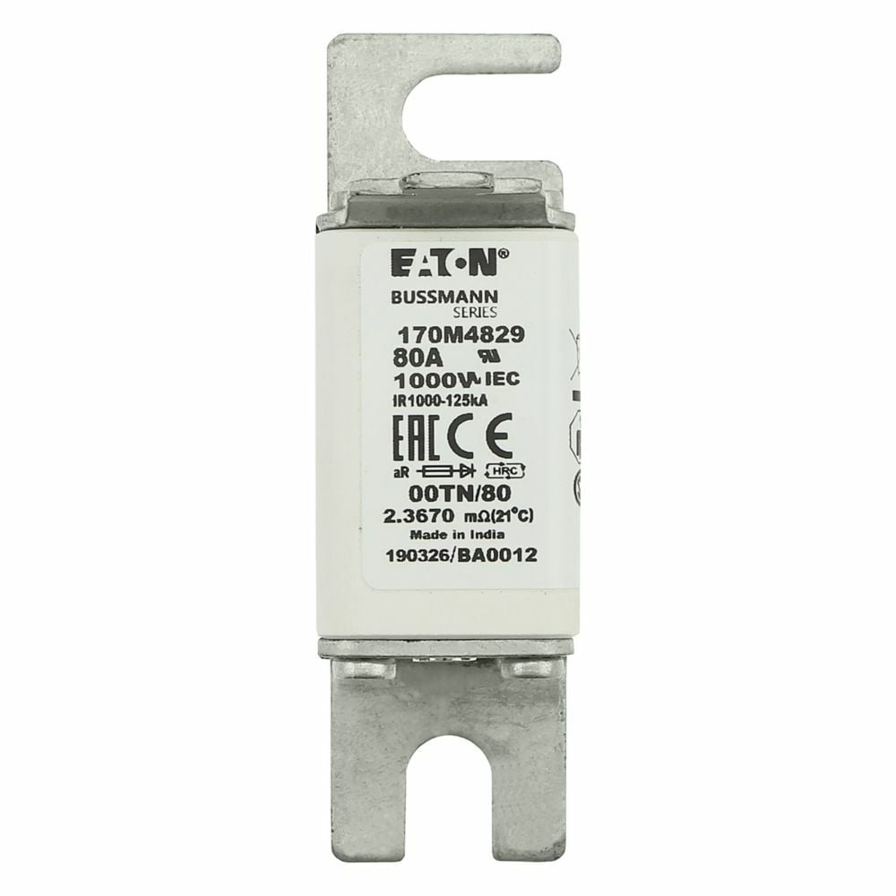 Fuse-link, high speed, 80 A, AC 1000 V, size 00, 30 x 47 x 98 mm, aR, DIN, IEC, single indicator