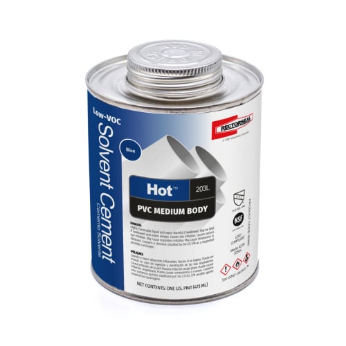 Hot 203L Medium Body Low-VOC PVC Solvent Cement, 1 Pint