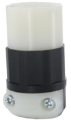15-Amp, 125-Volt, NEMA 1-15P, 2P, 2W, Connector, Straight Blade, Industrial Grade, Non-Grounding, Black and White