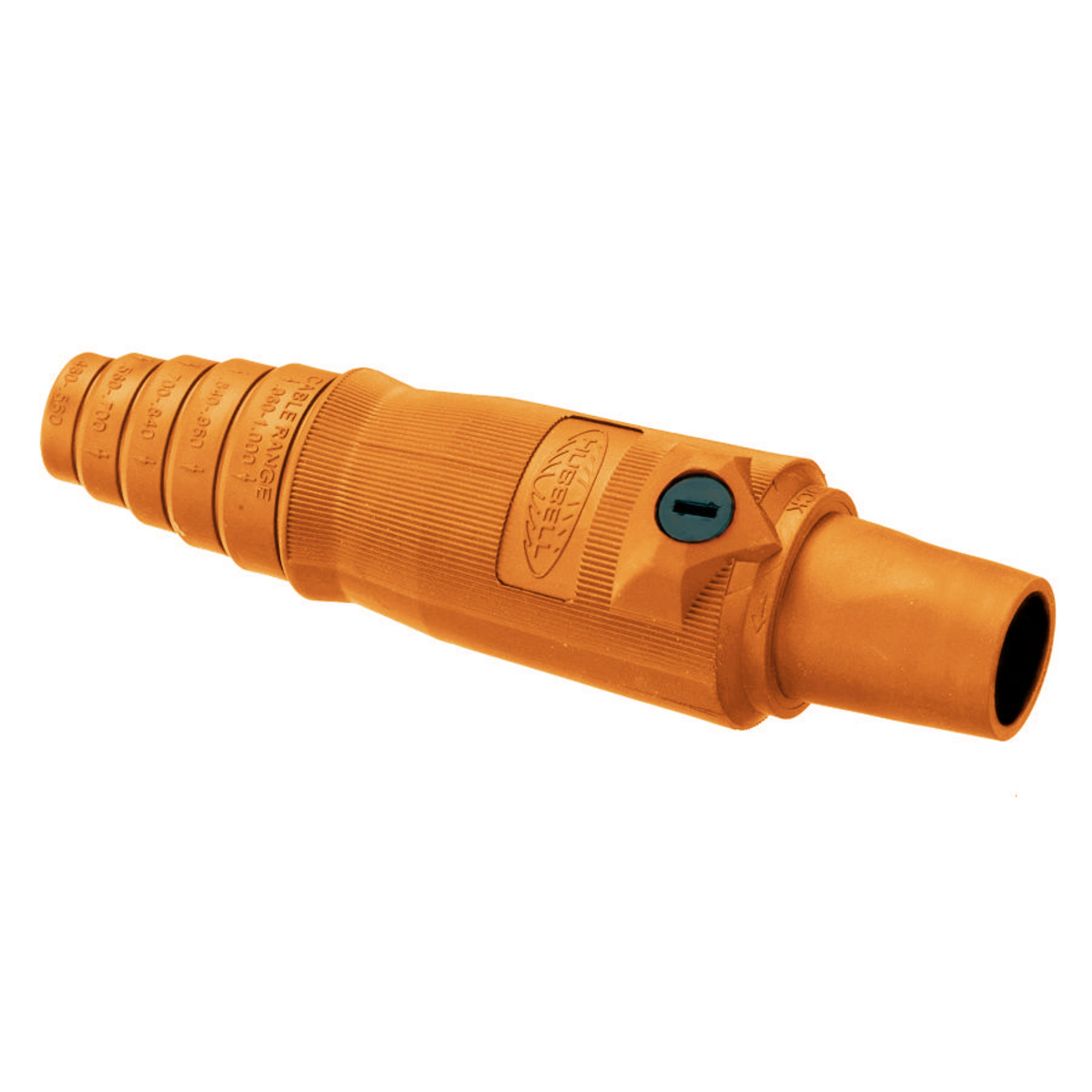 Heavy Duty Products, Single Pole Devices, Industrial Grade, Female, Plug, 400A 600V AC/DC, Single Conductor, Double Set Screws, Orange