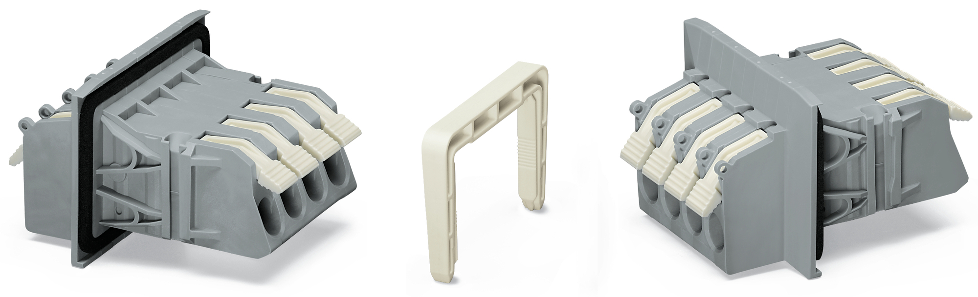 Feedthrough terminal block, lever, gray