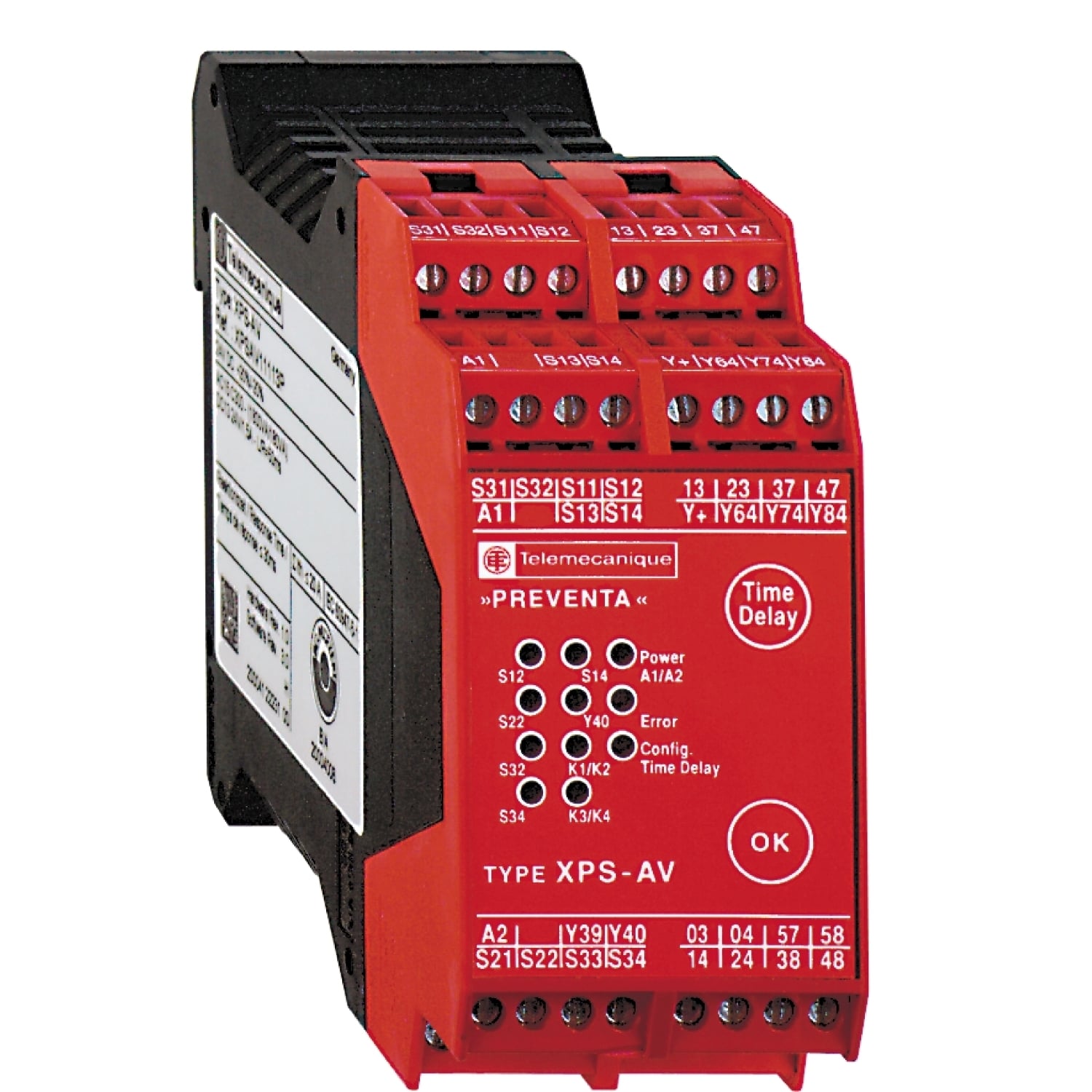 module XPSAV - Emergency stop - 24 V DC, time delay 0...300 s