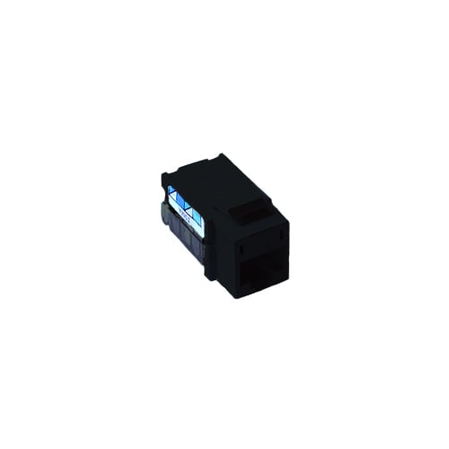 Lutron 6-Port Frame and Connector - telephone jack 8-conductor, RJ45 category 6 (Gloss) in black