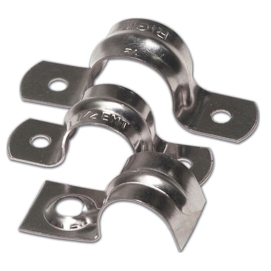 One Hole Snap Strap, Conduit Size 3/4 Inch, Length 1.96 Inches, Width 0.62 Inches, Material Zinc Plated Steel, For use with EMT Conduit