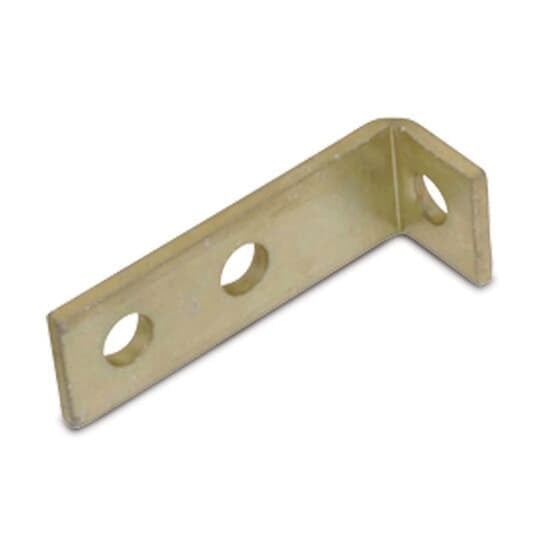 Connector Three-Hole Angle, Length 4-1/2 Inches, Length from Beam 1-1/2 Inches, Width 1-1/2 Inches, Steel with 9/16 Inch Holes on 1-1/2 Inch Centers