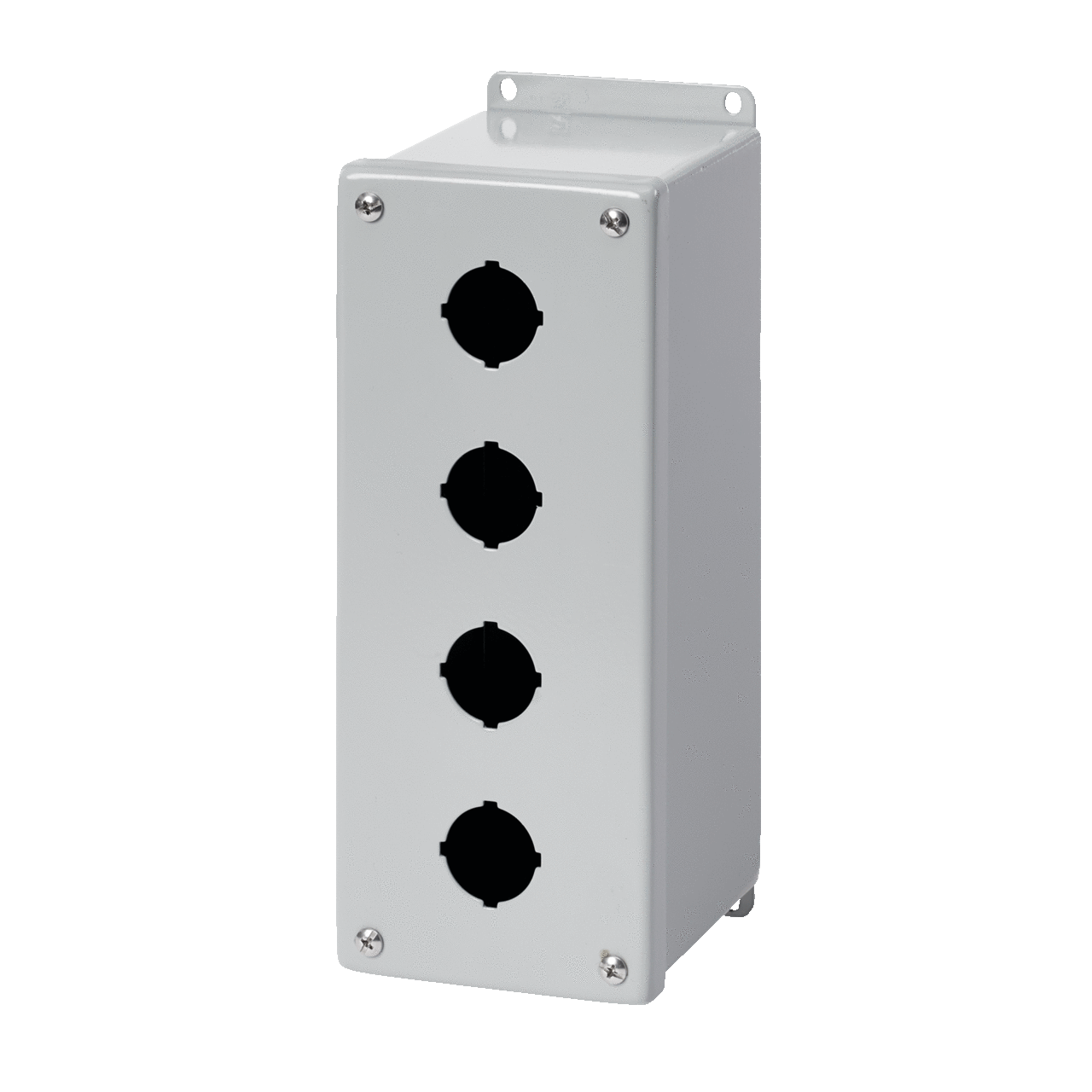 Extra-Deep Pushbutton Enclosure Type 4, 2PBx22.5mm 6x4x4.75in, Gray, Steel