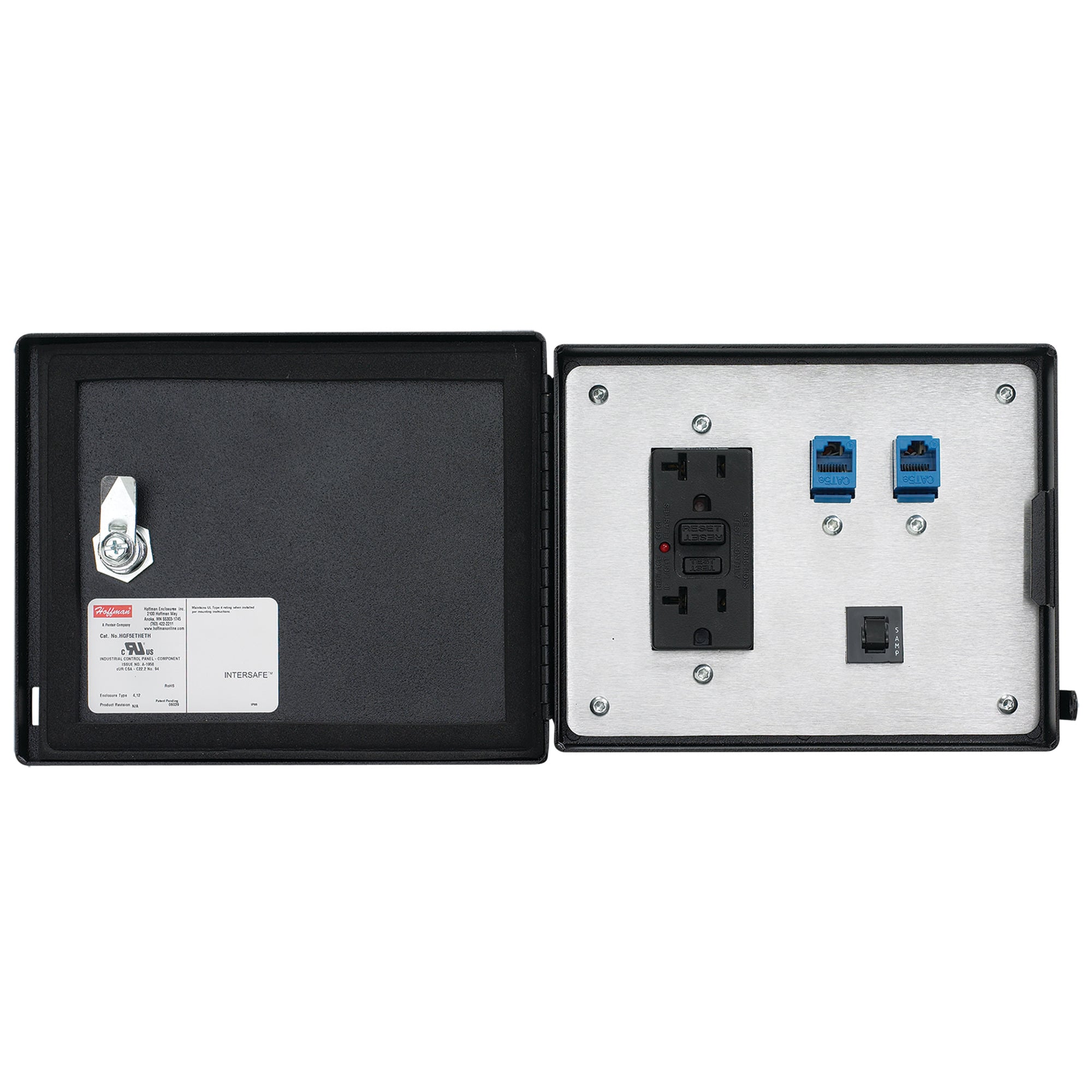 InterSafe Data Interface Port for Ethernet, GFCI, Black, Steel