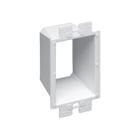 Box Extender, levels and supports the wiring device where the box is set back from the wall surface extends the box up to 1-1/2". 2 hour fire rating. Single Gang.