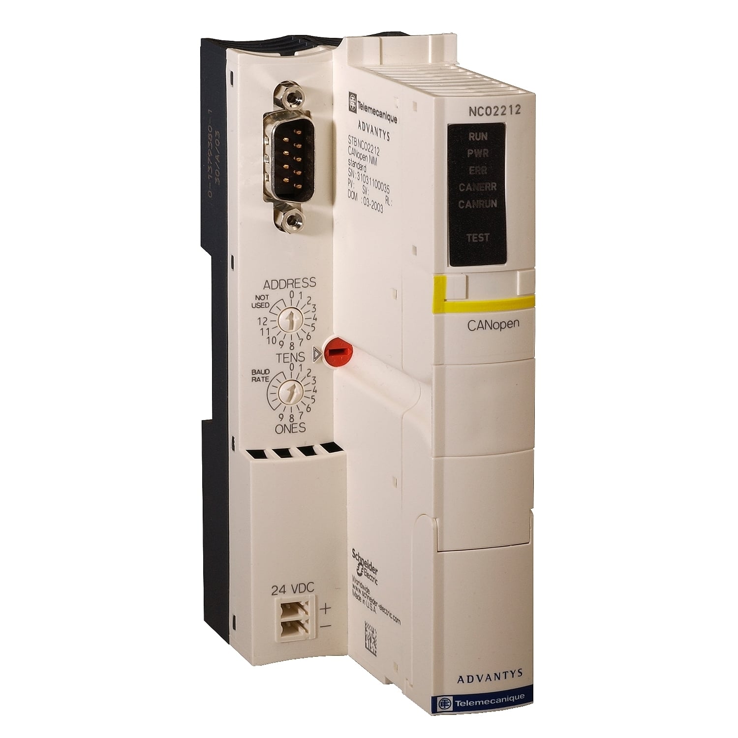 network interface module, Modicon STB, standard, CANopen bus, 1Mbps