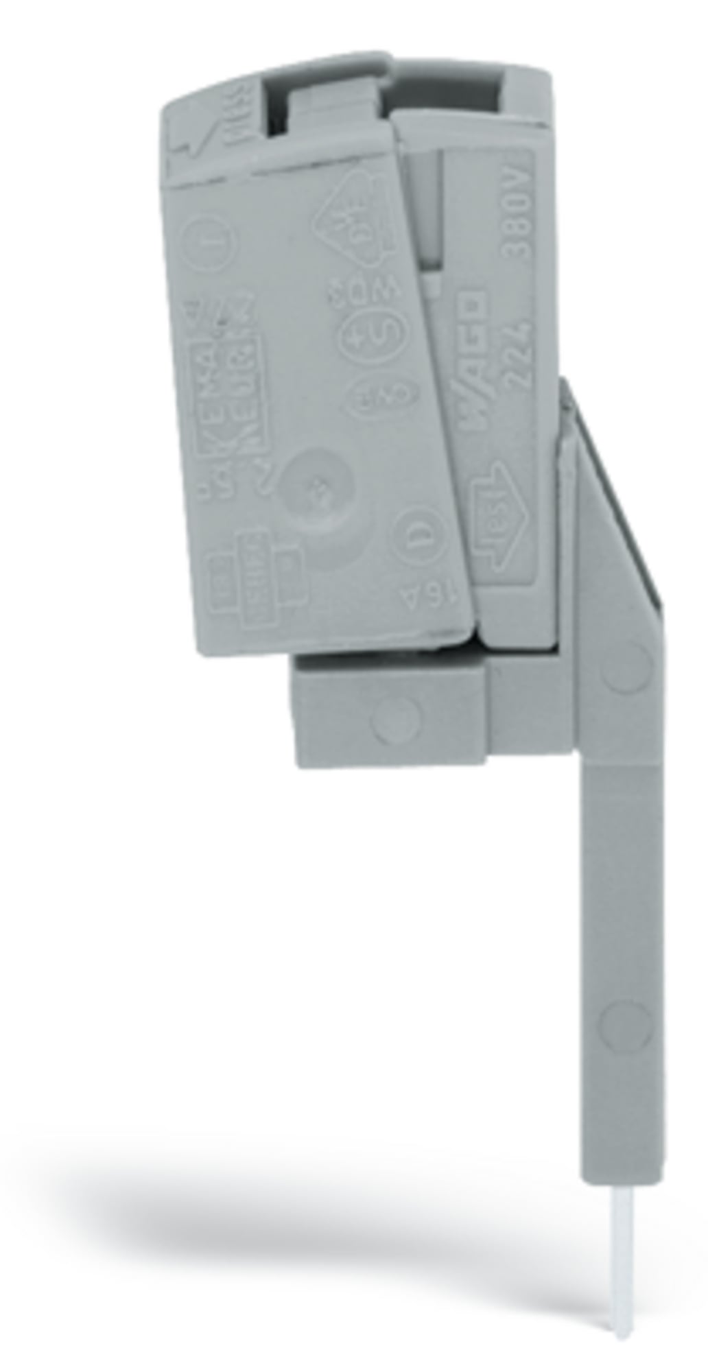 Testing tap; for max. 2.5 mm; tool-free connection for individual test wires 0.08 - 2.5 mm; gray