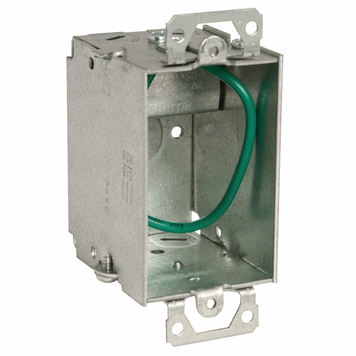 2-1/2 In. Deep Switch Boxes - Gangable with STAB-IT Connector,PlasterEars, 8" #12 Solid Copper Pigtail