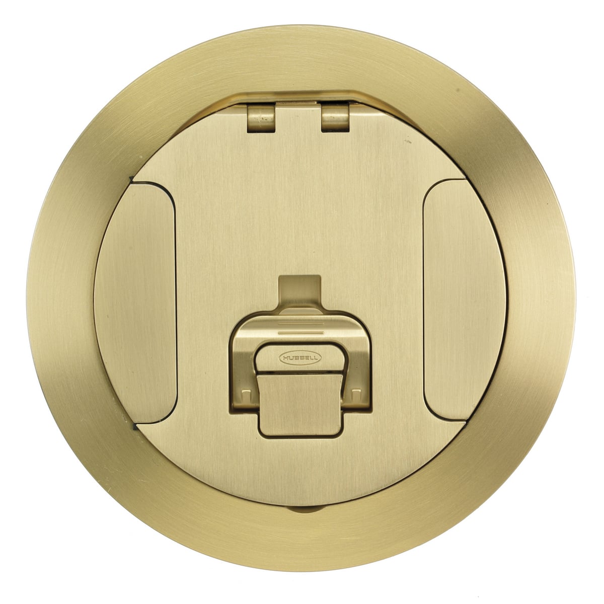 Concrete Floorboxes, Recessed, CFB2G Series, Round Cover Assembly, Brushed Brass Plated Finish