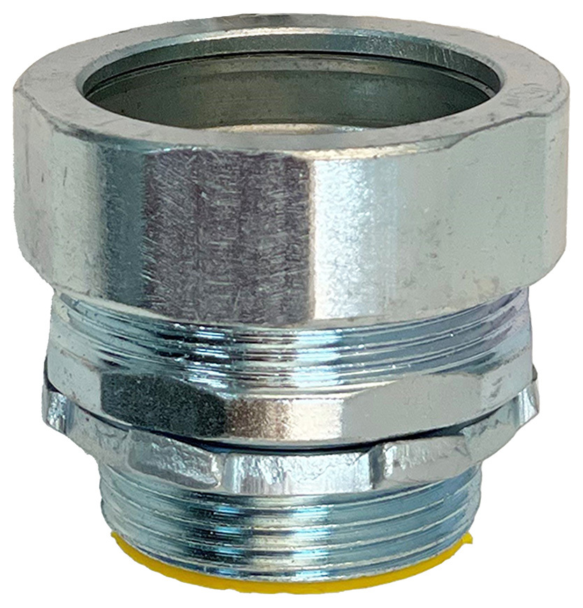 No Thread Connector, 1/2 in. Size, Steel material, Zinc Plated Finish, Insulated