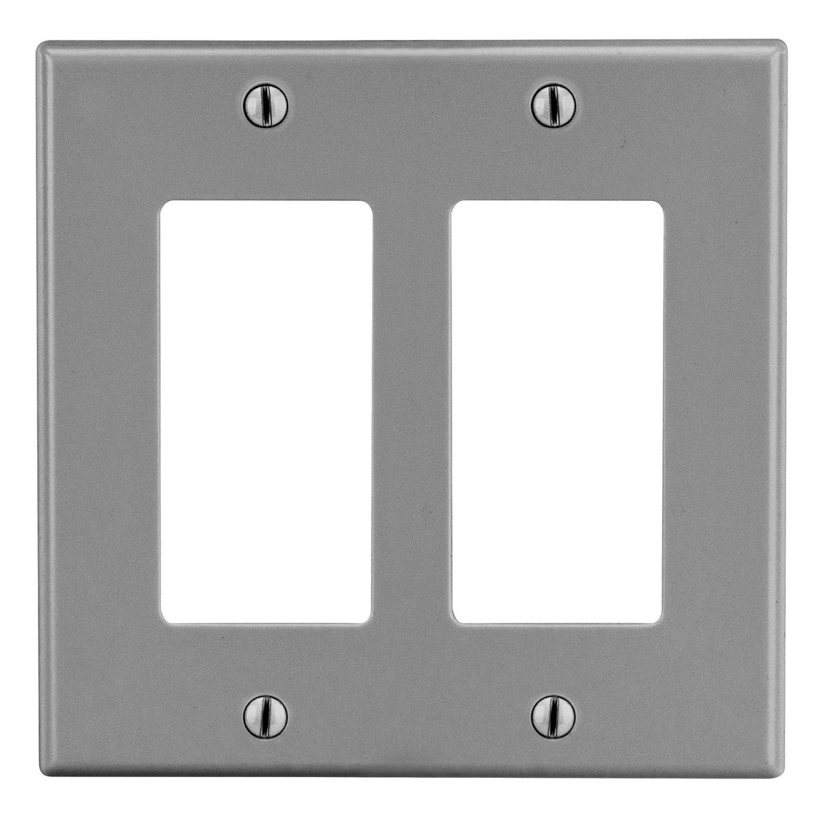 Wallplate, Mid-Size 2-Gang, 2) Decorator, Gray