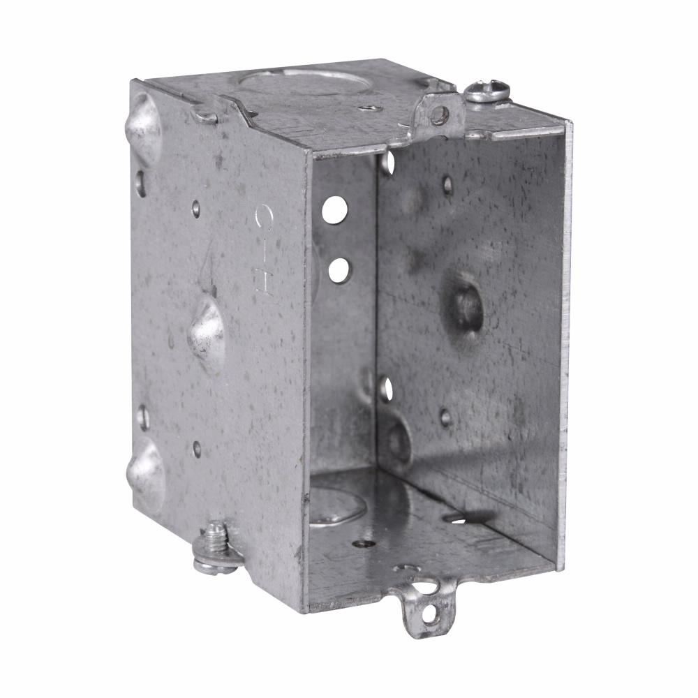 Eaton Crouse-Hinds series Switch Box, (1) 1/2", Conduit (no clamps), 2-1/2", (1) 1/2", Steel, Leveling bumps, Gangable, 12.5 cubic inch capacity