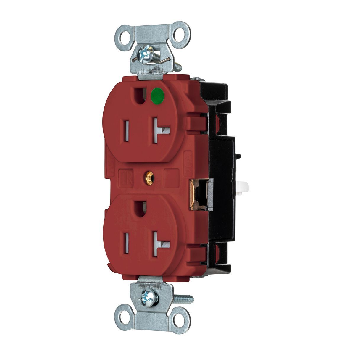 Straight Blade Devices, EdgeConnect, Hubbell-Pro Receptacle, Hospital Grade, Tamper Resistant, 2-Pole 3-Wire, 20A 125V, 5-20R, Screwless Terminal, Red