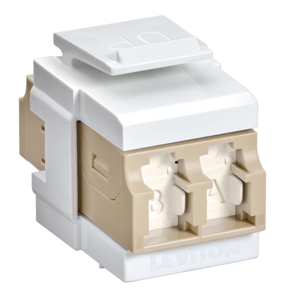 QUICKPORT DUPLEX LC SHUTTERED ADAPTER (BEIGE),WHITE HOUSING/BEZEL