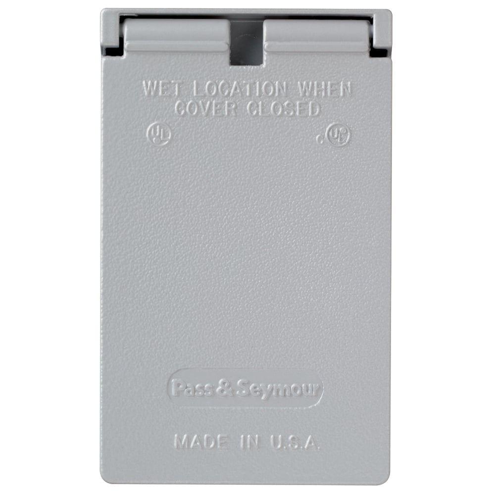 Weatherproof Cover Power Outlet 2.125 Diameter,Vertical, 1 Self Closing Lid, Gray