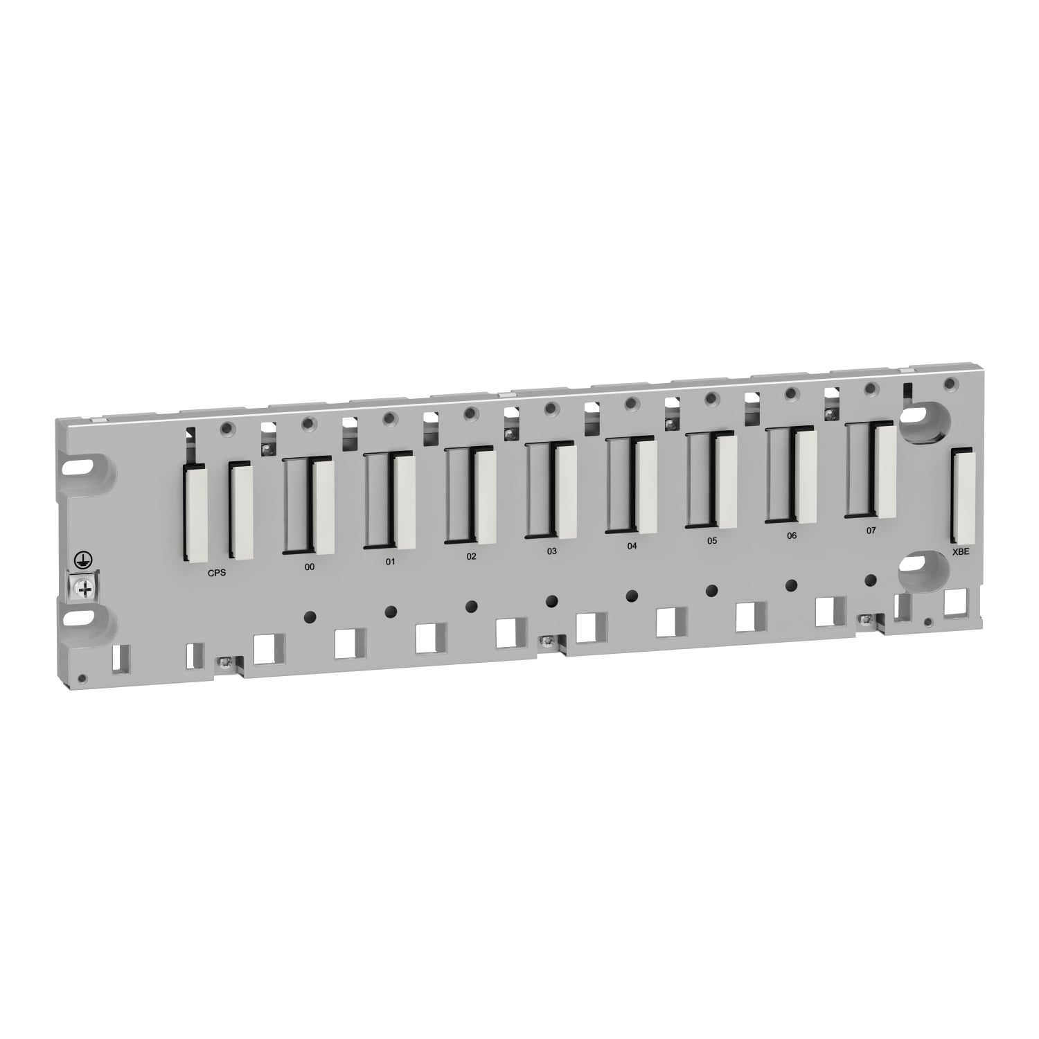 Backplane, Modicon X80, 8 slots, panel, mounting plate or DIN rail mounting
