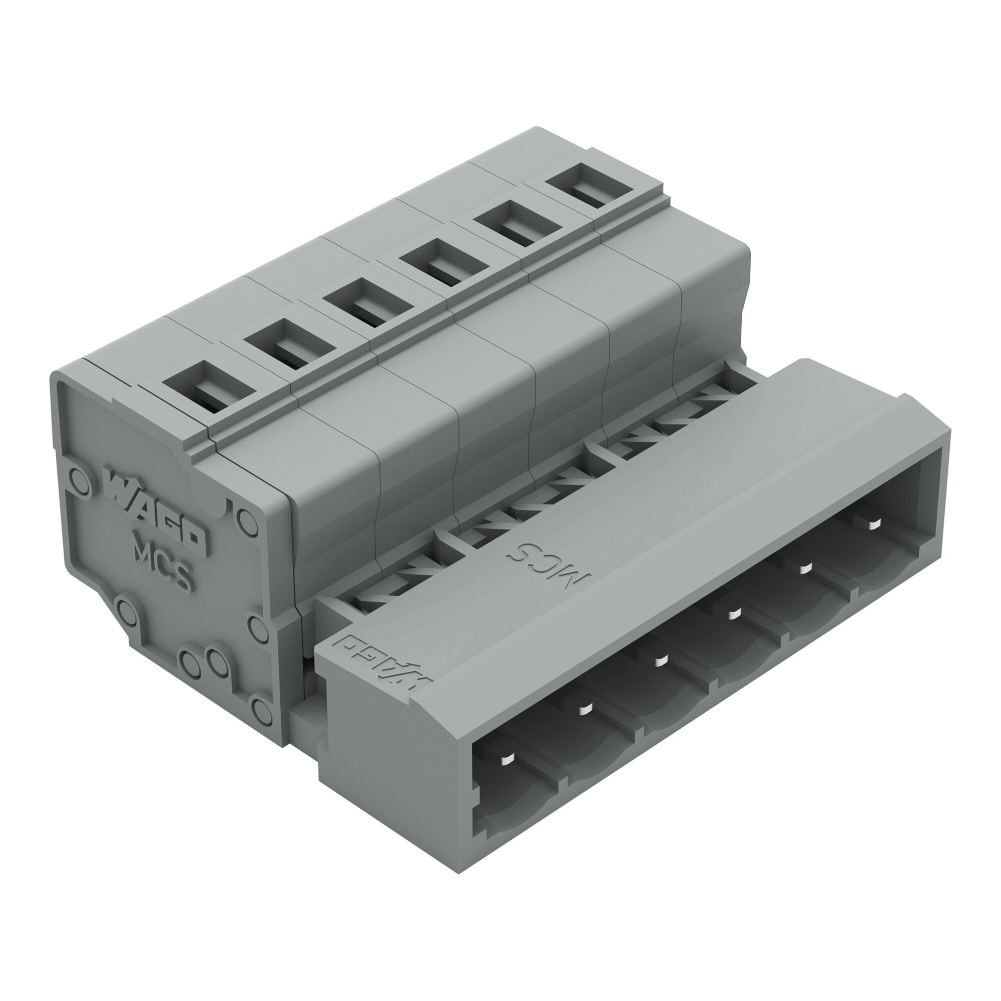 1-conductor male connector; CAGE CLAMP; 2.5 mm; Pin spacing 5 mm; 6-pole; 2,50 mm; gray