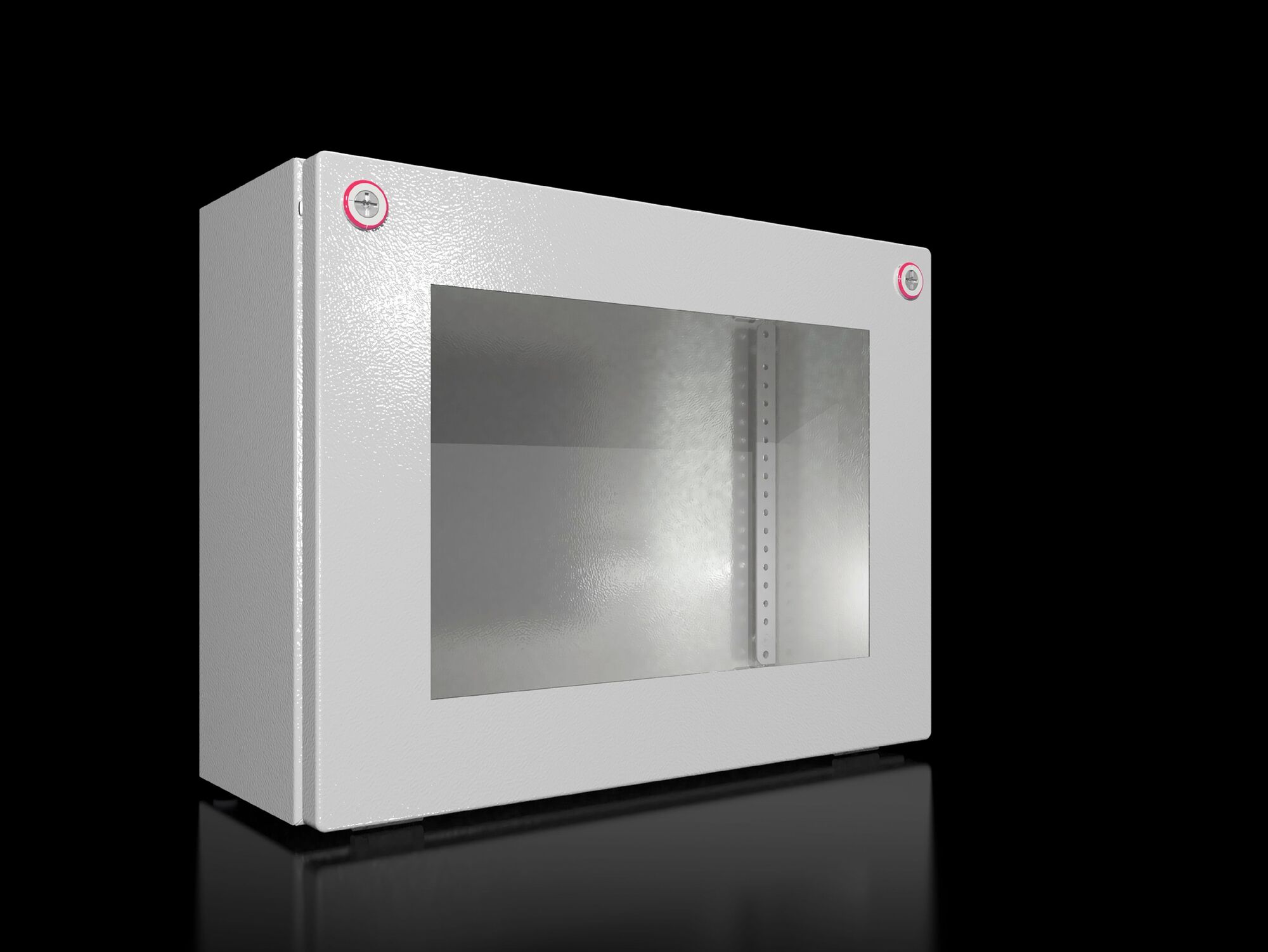 KX Bus enclosure, WHD: 400x300x155 mm, carbon steel, with solid base, with hinged cover and viewing window