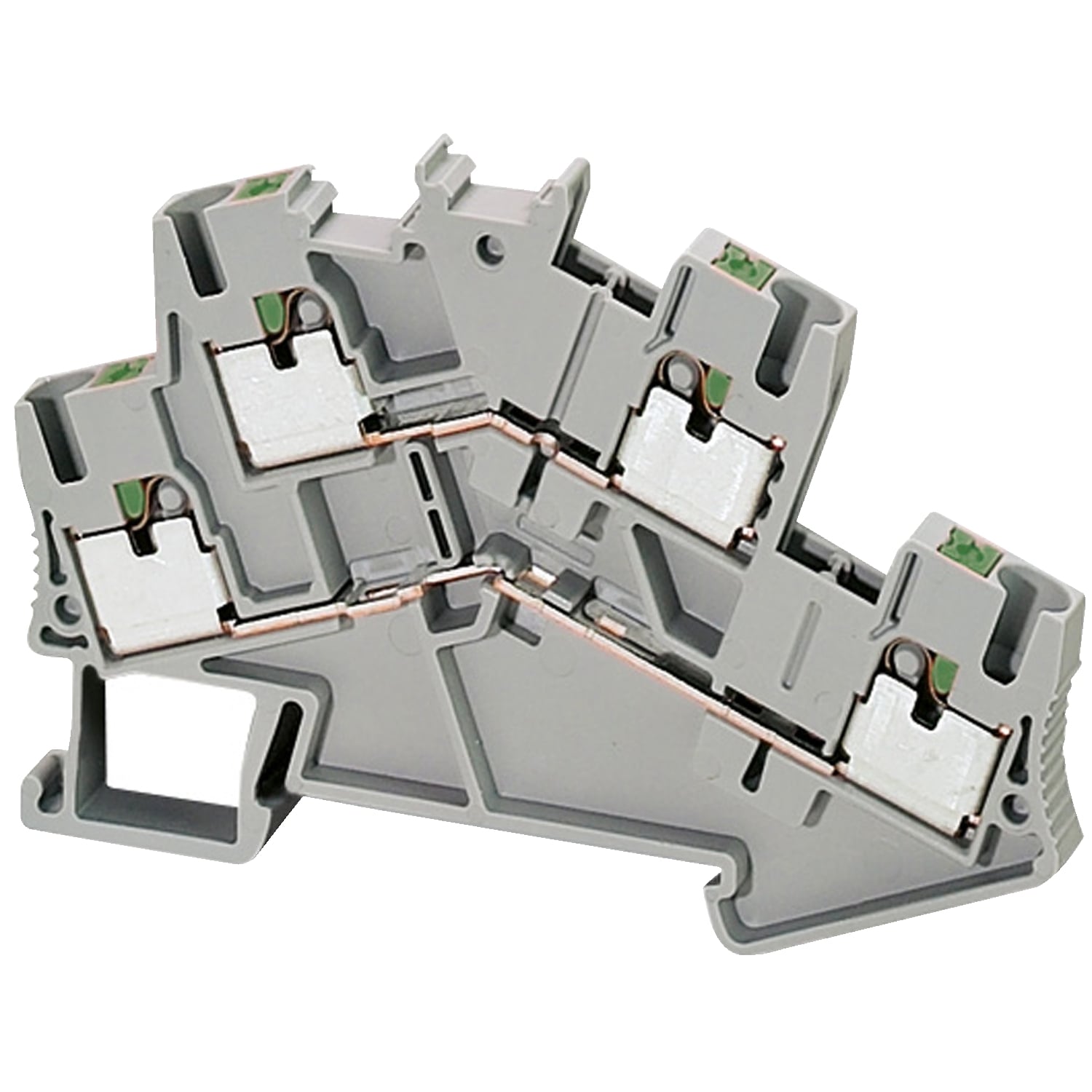 Terminal block, Linergy TR, push-in type, feed through, 2 level, 4 points, 2.5mm, grey, set of 50
