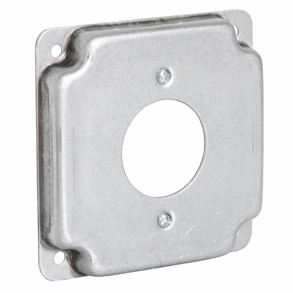 4 In. Square Exposed Work Covers - Raised 1/2 In., 20A Receptacle1.620In. Dia.