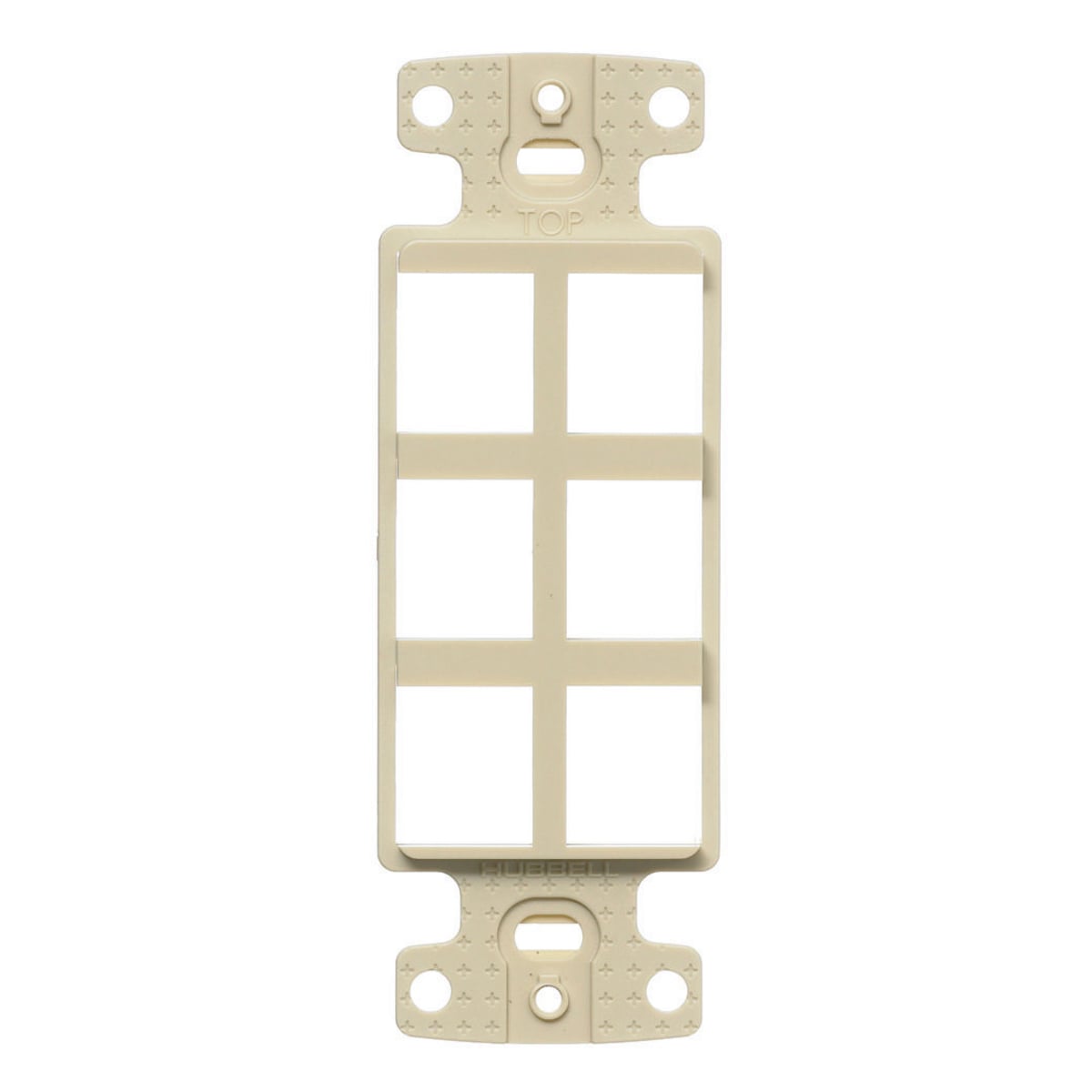 NetSelect Products, Plate Decorator Frame, Keystone, 6-Port, Electric Ivory