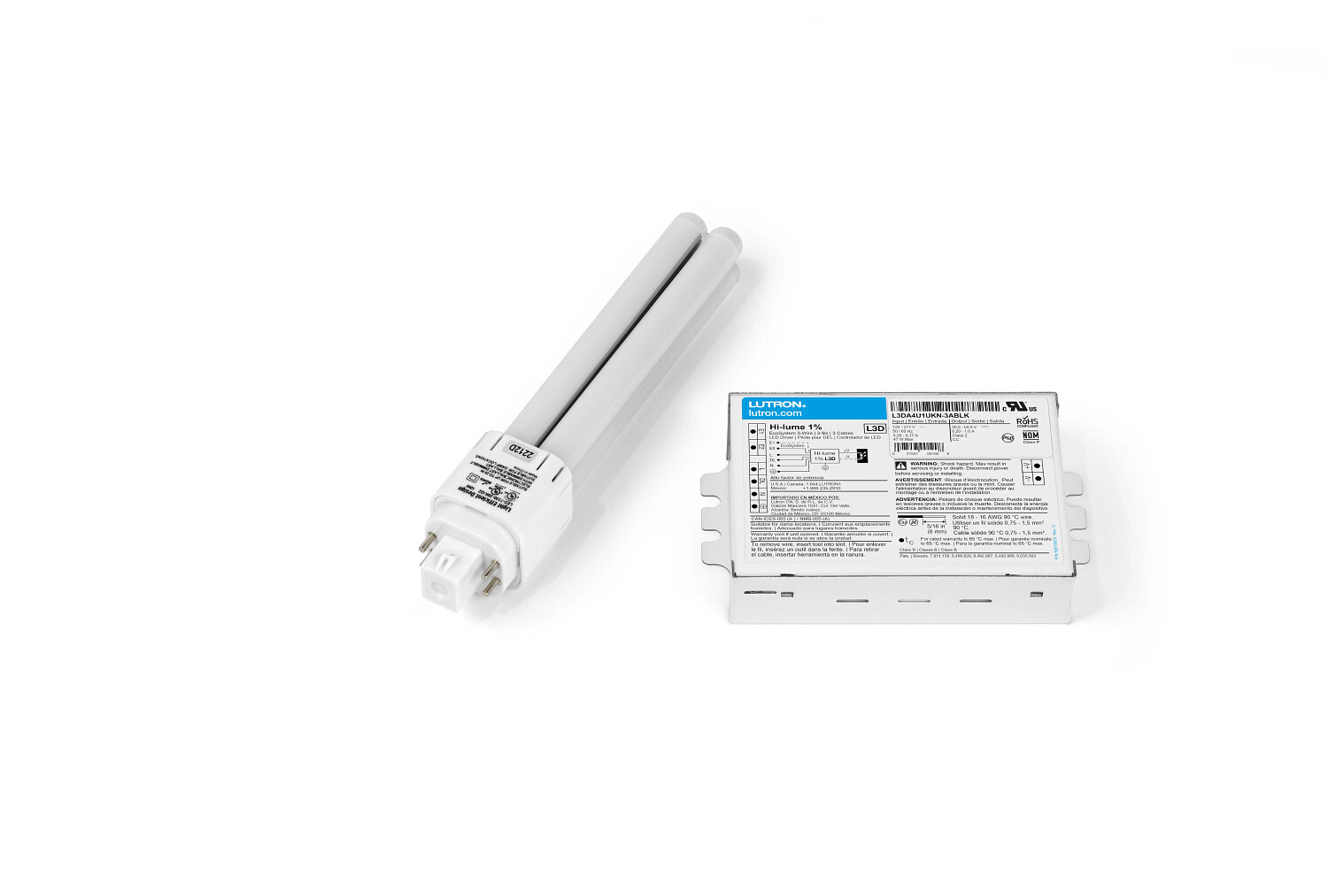 Lutron Ballast Retrofit Kit by C-Flex: Vertical Compact 2-Lamp (Single Kit), 3500K, 3-Wire Driver, 1% Dimming, 3LDVCF-1K35-1