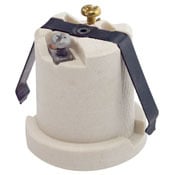 Medium Base, One-Piece, Keyless, Incandescent, Unglazed Porcelain Lampholder, Front Mount, Single Circuit, Back Wired, White