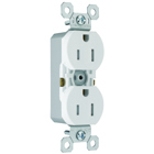 Tamper-Resistant Duplex Receptacle,Pushwire Only,15 amp 125 volt, White