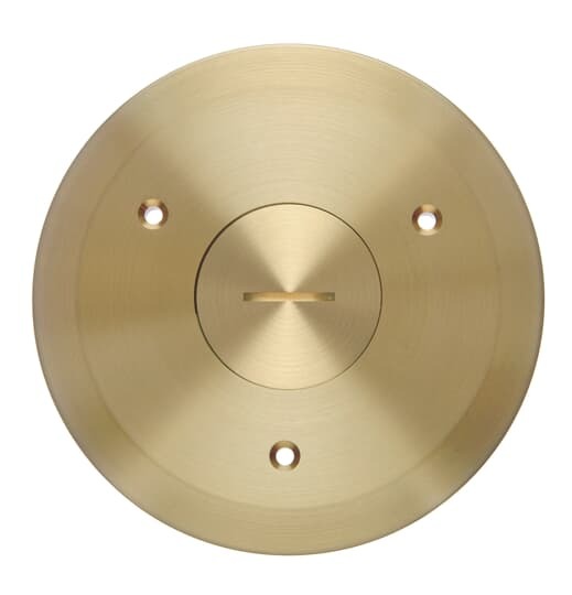 NPS Opening for Round Floor Box, Brass, For use with 1-1/4 Inch Outlet and Single Receptacle