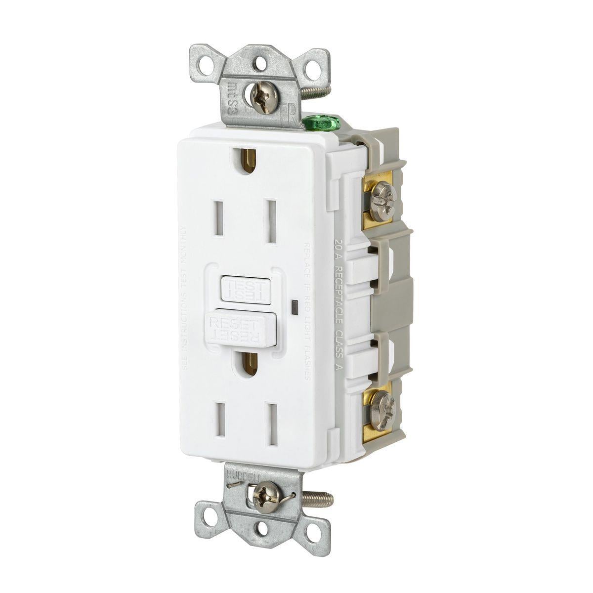 GFRTR15W Wiring Device GFCI Receptacle, 125 V AC, 15 A, White
