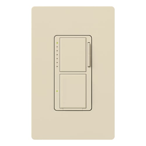 Maestro Incandescent/Halogen Dimmer and Switch, Single-pole, 120V/300W dimmer, 2.5A switch in light almond