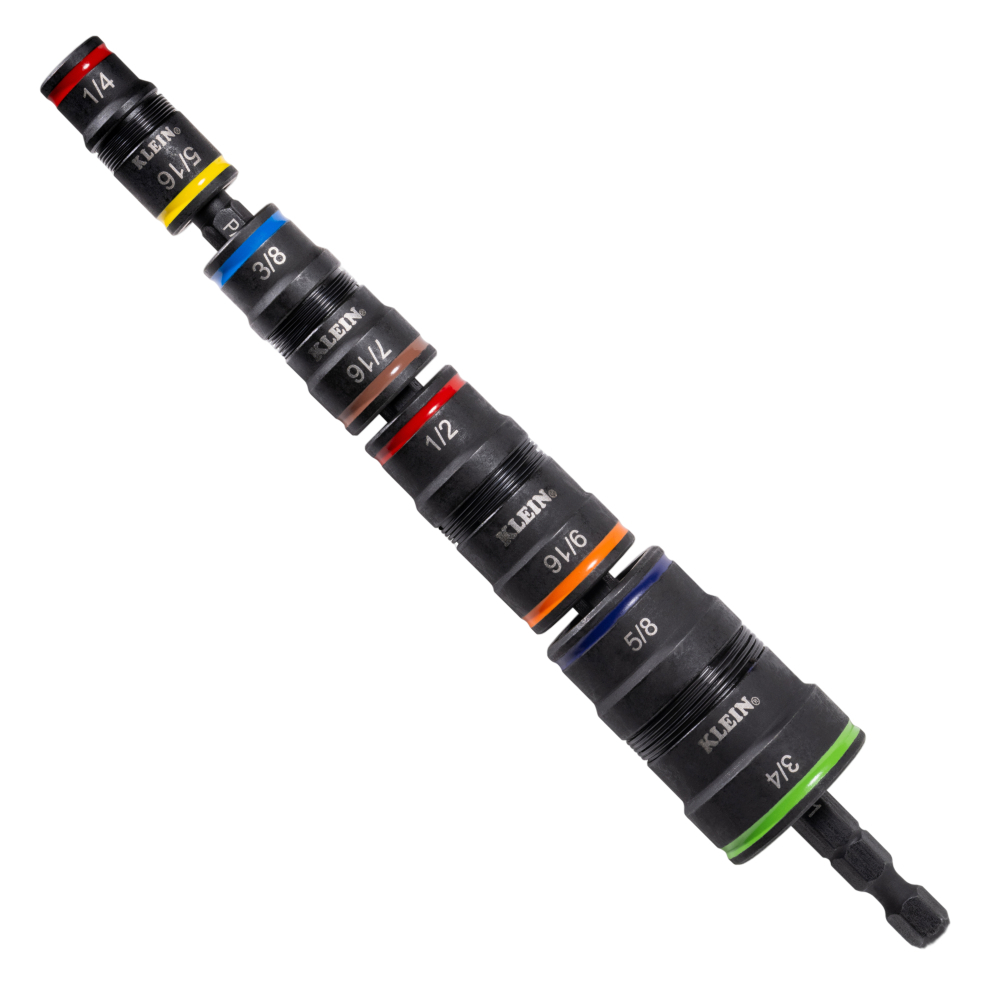 The 9-in-1 Impact-Rated Flip Socket Set provides 8 Hex nut driver sizes and a 1/4-Inch bit holding feature in one tool. The versatility provided allows for convenient swapping between common nut driving sizes and quickly attaches to an impact driver or our 1/4-Inch quick-connect handles (handles not included). Every component is impact rated, making it an essential tool for the toughest driving applications.