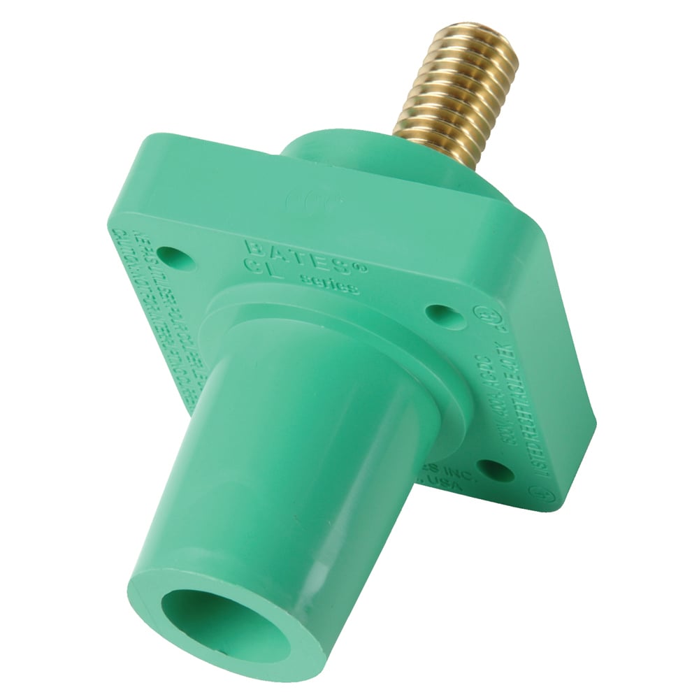 Female Cam 400A 600V Panel Mount, Green